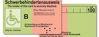 Muster eies Schwerbehindertenausweises